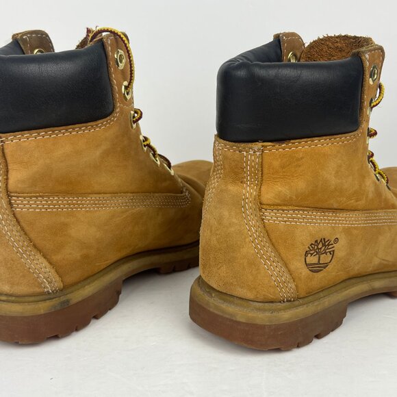 Timberland Ankle Boots Size 6 Brown Leather Lace Up Round Toe Low Block Heel - Picture 4 of 6